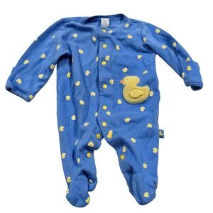 VTG Carters Newborn Blue Little Duckie Duckling Footie Pajamas Sleepsuit NB Duck
